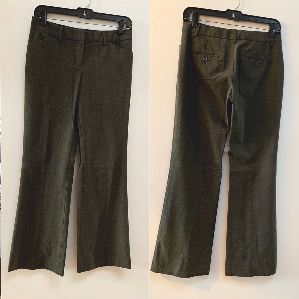 Express olive green wide leg editor pants